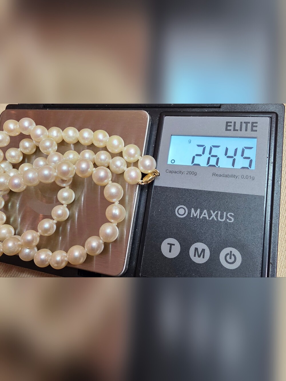 14K SALTWATER CULTURED PEARLS 18 INCHES BEAUTIFUL LUSTER 6.3 MM - Picture 5 of 6